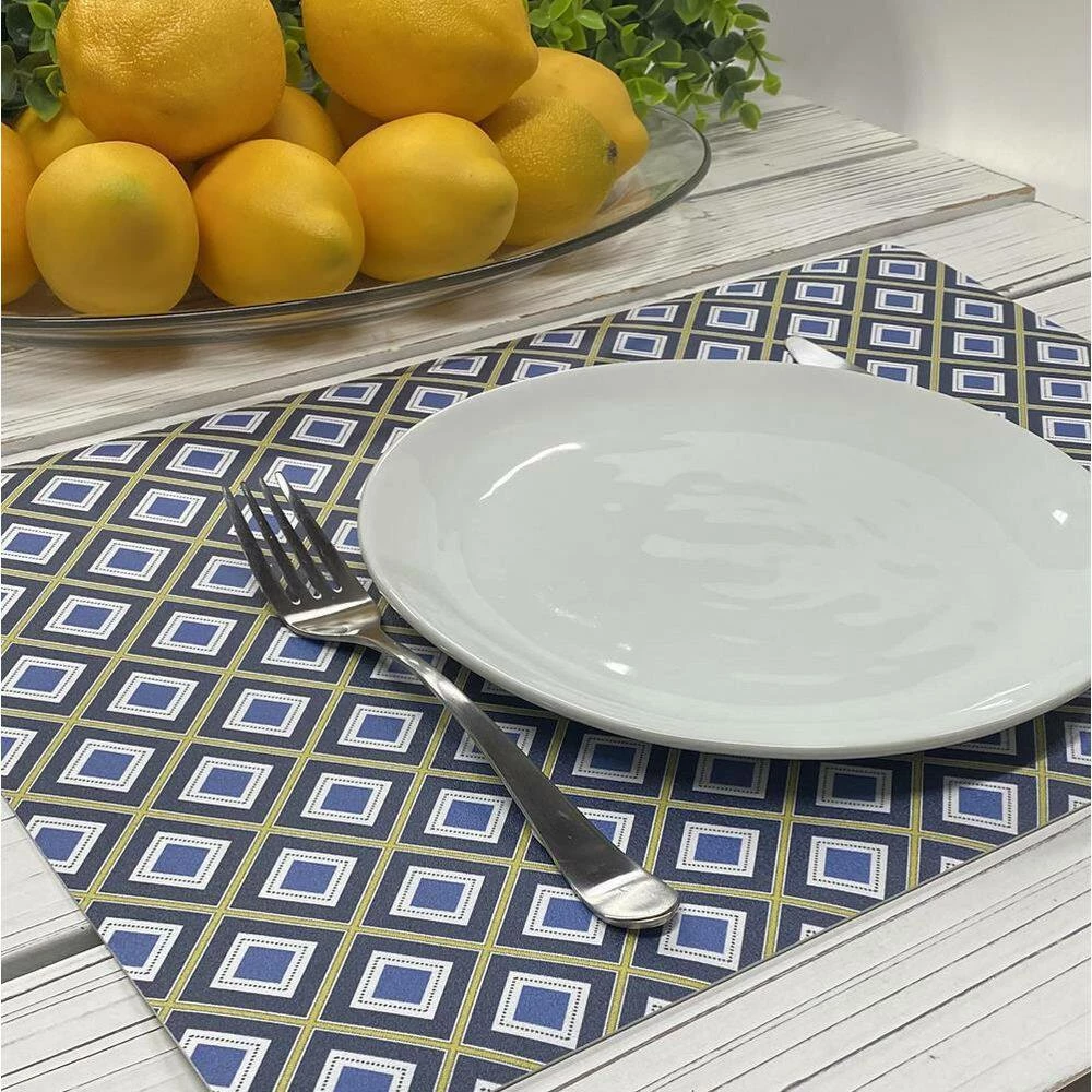 17 in. x 12 in. Multi-Colored Vinyl Placemats (Set of 6) by DASCO 4 17 in. x 12 in. Multi-Colored Vinyl Placemats (Set of 6) by DASCO - Image 2