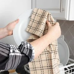 Royale Black Checkered Cotton Kitchen Towel (Set of 2) by RITZ -Table Linens Shop multi ritz kitchen towels 013199 4f 1000