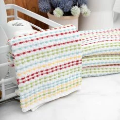 Multicolor Pebble Cotton Terry Bar Mop Kitchen Towel Set of 4 by RITZ -Table Linens Shop multi ritz kitchen towels 90441 1f 1000