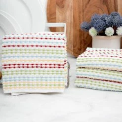 Multicolor Pebble Cotton Terry Bar Mop Kitchen Towel Set of 4 by RITZ -Table Linens Shop multi ritz kitchen towels 90441 4f 1000