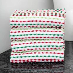 Holiday Multicolor Pebble Cotton Terry Bar Mop Kitchen Towel Set of 4 by RITZ -Table Linens Shop multi ritz kitchen towels 90446 44 1000