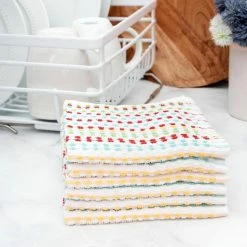 Multicolor Pebble Cotton Bar Mop Dish Cloth Set of 6 by RITZ -Table Linens Shop multi ritz kitchen towels 90448 1f 1000
