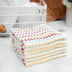 Multicolor Pebble Cotton Bar Mop Dish Cloth Set of 6 by RITZ -Table Linens Shop multi ritz kitchen towels 90448 4f 1000