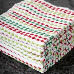 Holiday Multicolor Pebble Cotton Terry Bar Mop Dish Cloth Set of 6 by RITZ -Table Linens Shop multi ritz kitchen towels 90453 44 1000