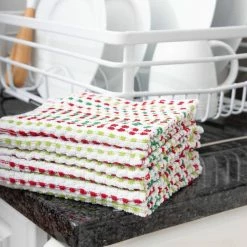 Holiday Multicolor Pebble Cotton Terry Bar Mop Dish Cloth Set of 6 by RITZ -Table Linens Shop multi ritz kitchen towels 90453 4f 1000