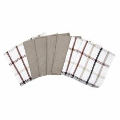 Waffle Weave Neutral Checkered Cotton Dish Cloth (Set of 8) by RITZ