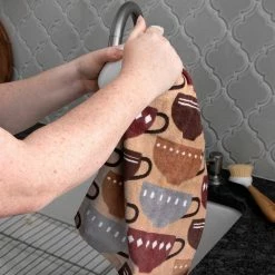 Coffee Fiber Reactive Print Cotton Kitchen Towel (Set of 2) by T-fal -Table Linens Shop multi t fal kitchen towels 94759 4f 1000