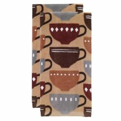 Coffee Fiber Reactive Print Cotton Kitchen Towel (Set of 2) by T-fal