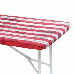 30 in. x 72 in. Cotton Fabric Fitted Table Cover, Red White and Blue Flag by BRIELLE HOME 13 30 in. x 72 in. Cotton Fabric Fitted Table Cover, Red White and Blue Flag by BRIELLE HOME -Table Linens Shop multi tablecloths usflag3072 76 1000