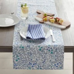 Floral 16 in. x 90 in. Multi-Colored Floral Cotton Table Runner by The Company Store -Table Linens Shop multi the company store table runners 80035b 16x90 multi 40 1000