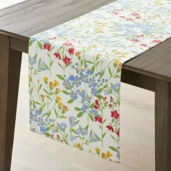 Claire Floral 16 in. x 108 in. Multi-Colored Floral Cotton Table Runner by The Company Store