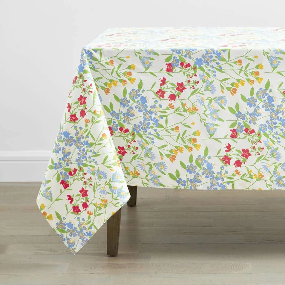 Claire Floral 70 in. x 90 in. Multi-Colored Floral Cotton Tablecloth by The Company Store 3 Claire Floral 70 in. x 90 in. Multi-Colored Floral Cotton Tablecloth by The Company Store