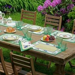 French Garden 20 in. W x 14 in. L Multi-Color Print Placemats (Set of 4) by Villeroy & Boch -Table Linens Shop multi villeroy boch placemats 21937mlt 31 1000