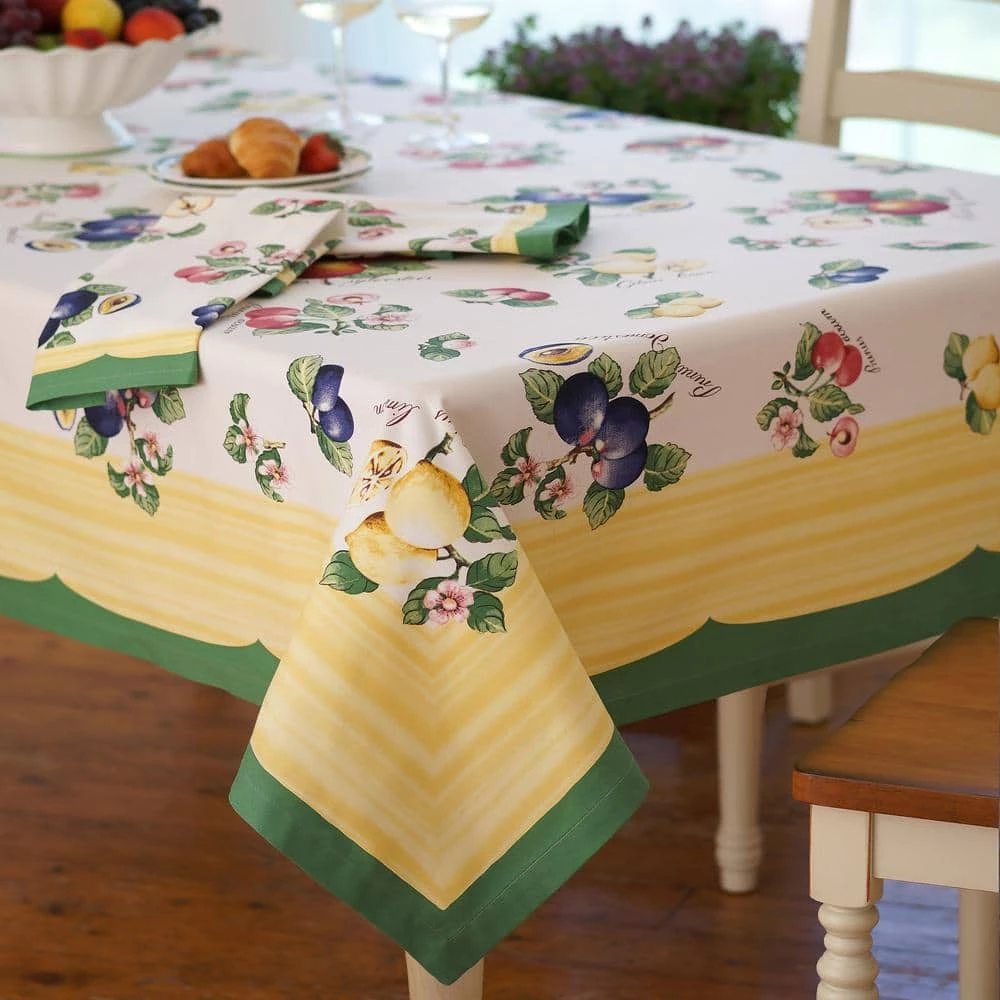 French Garden 68 in. W x 96 in. L Fabric Tablecloth in Multi-Color by Villeroy & Boch 4 French Garden 68 in. W x 96 in. L Fabric Tablecloth in Multi-Color by Villeroy & Boch - Image 2