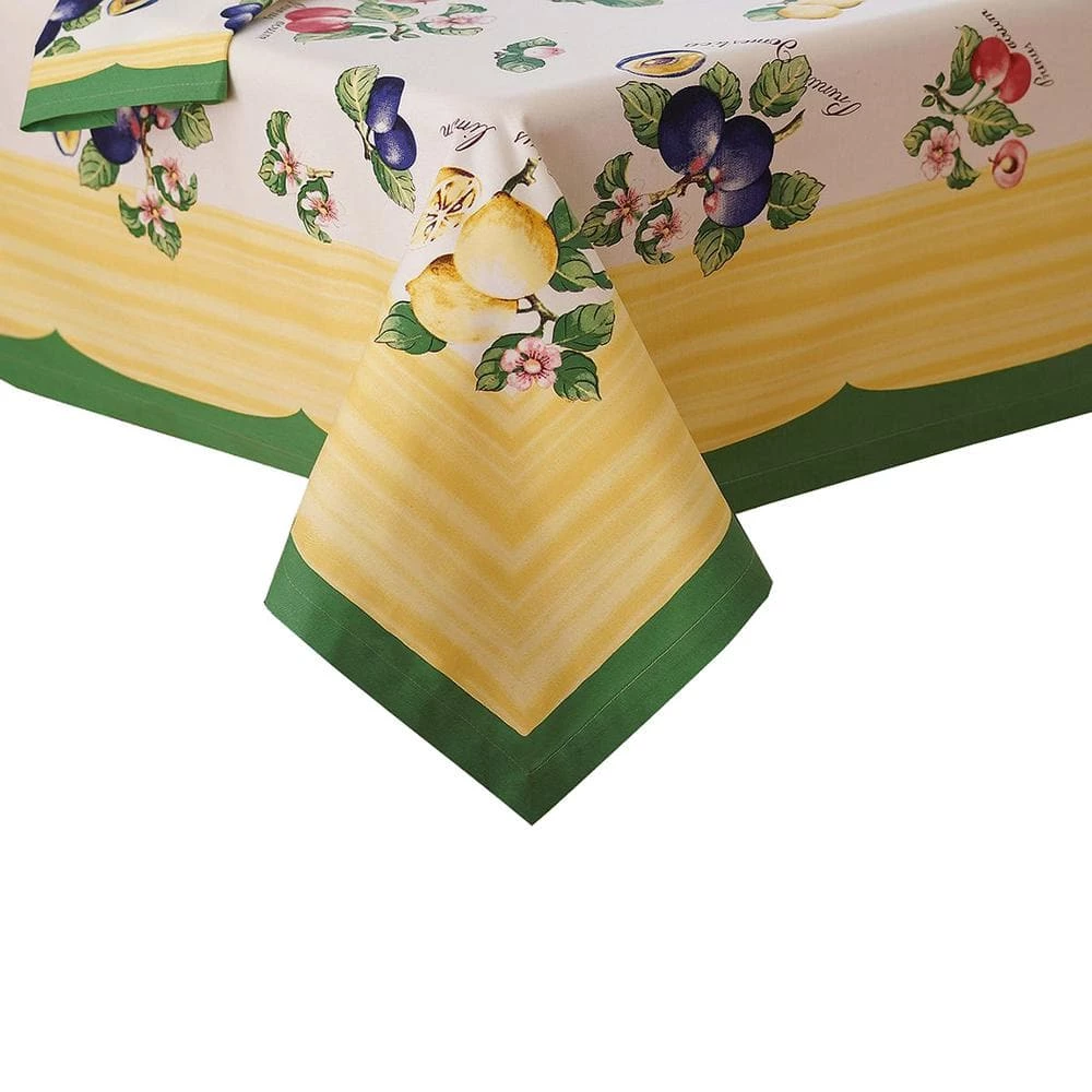 French Garden 68 in. W x 126 in. L Fabric Tablecloth in Multi-Color by Villeroy & Boch 3 French Garden 68 in. W x 126 in. L Fabric Tablecloth in Multi-Color by Villeroy & Boch