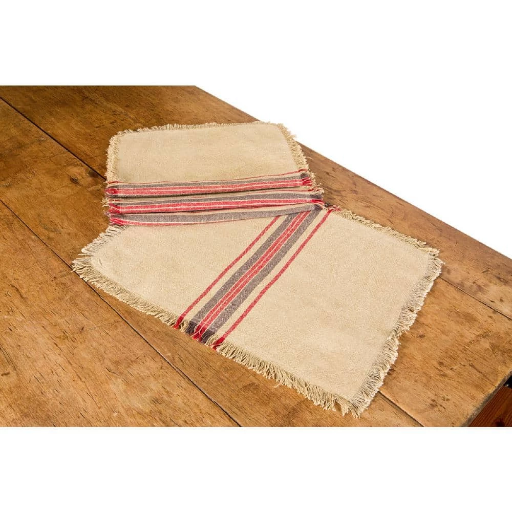 14 in. x 20 in. Natural Linen Stripe Placemats (Set of 4) by Xia Home Fashions 3 14 in. x 20 in. Natural Linen Stripe Placemats (Set of 4) by Xia Home Fashions