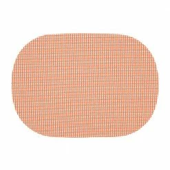Fishnet 17 in. x 12 in. Spice Orange PVC Covered Jute Oval Placemat (Set of 6) by Kraftware