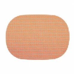 Fishnet 17 in. x 12 in. Peach Echo PVC Covered Jute Oval Placemat (Set of 6) by Kraftware