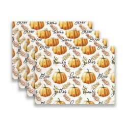 18 in. x 13 in. Oranges/Peaches Gather Pumpkin Polypropylene Placemats (Set of 4) by Morgan Home -Table Linens Shop oranges peaches morgan home placemats m643767 c3 1000