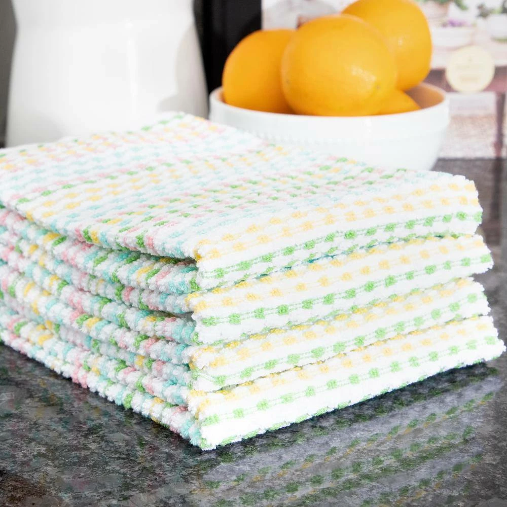Spring Multicolor Pebble Cotton Terry Bar Mop Kitchen Towel Set of 4 by RITZ 6 Spring Multicolor Pebble Cotton Terry Bar Mop Kitchen Towel Set of 4 by RITZ - Image 4