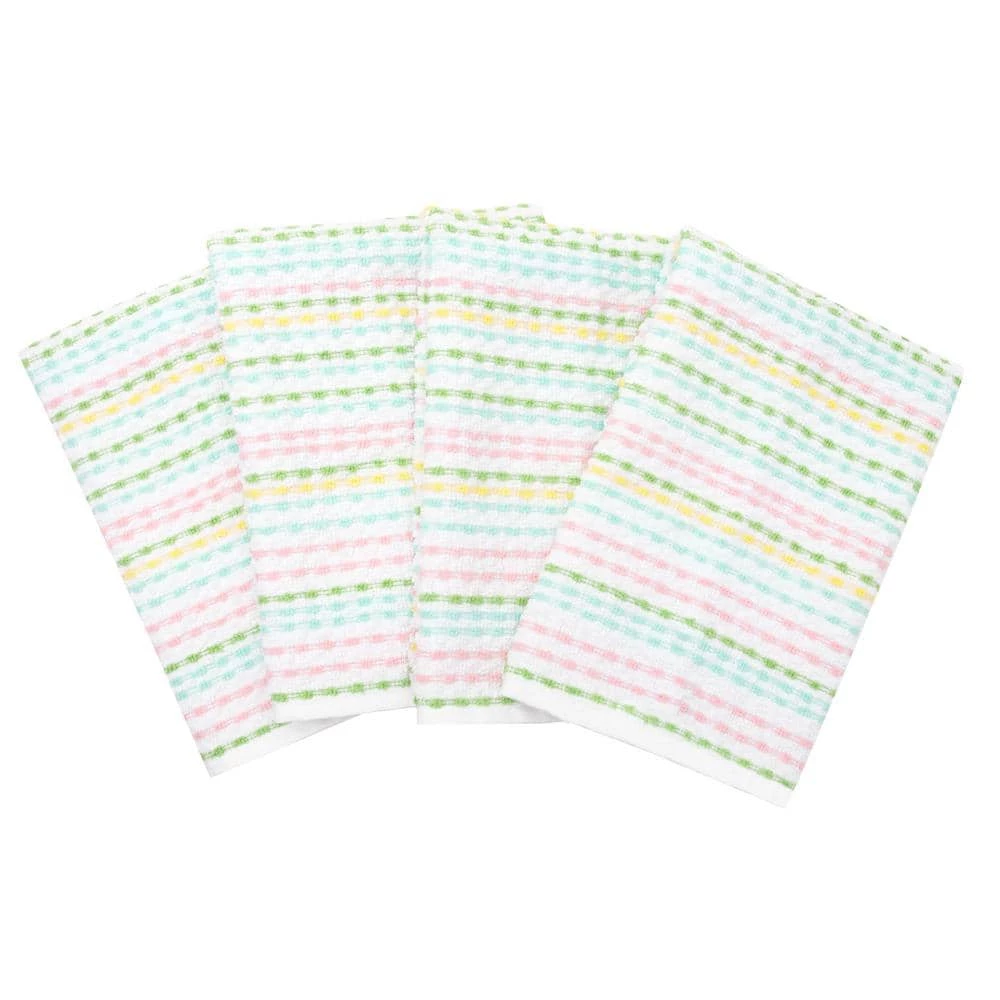Spring Multicolor Pebble Cotton Terry Bar Mop Kitchen Towel Set of 4 by RITZ 3 Spring Multicolor Pebble Cotton Terry Bar Mop Kitchen Towel Set of 4 by RITZ