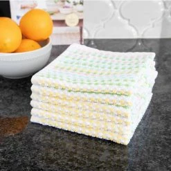 Spring Multicolor Cotton Pebble Bar Mop Dish Cloth Set of 6 by RITZ -Table Linens Shop oranges peaches ritz kitchen towels 90450 44 1000