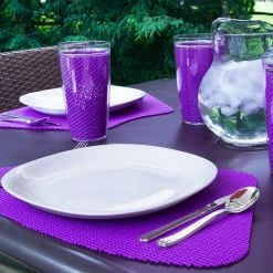 Fishnet 19 in. x 13 in. Purple PVC Covered Jute Wedge Placemat (Set of 6) by Kraftware 9 Fishnet 19 in. x 13 in. Purple PVC Covered Jute Wedge Placemat (Set of 6) by Kraftware -Table Linens Shop purples lavenders kraftware placemats 52749 31 1000