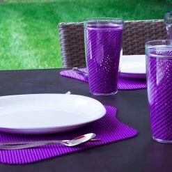 Fishnet 19 in. x 13 in. Purple PVC Covered Jute Wedge Placemat (Set of 6) by Kraftware 8 Fishnet 19 in. x 13 in. Purple PVC Covered Jute Wedge Placemat (Set of 6) by Kraftware -Table Linens Shop purples lavenders kraftware placemats 52749 4f 1000