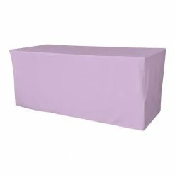 96 in. L x 30 in. W x 30 in. H, Lilac Polyester Poplin Fitted Tablecloth by LA Linen