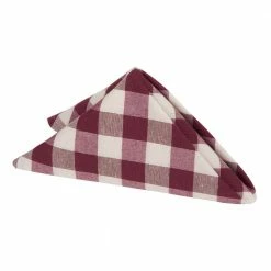 Buffalo Check 17 in. W x 17 in. H Burgundy Checkered Polyester/Cotton Napkins (Set of 4) by ACHIM