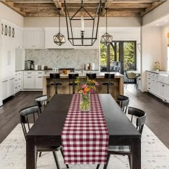 Buffalo Check 13 in. W x 90 in. L Burgundy Checkered Polyester/Cotton Table Runner by ACHIM -Table Linens Shop reds pinks achim table runners bcru90bu24 31 1000