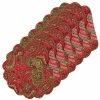 Gloria Round Red Placemat (Set of 6) by C&F HOME