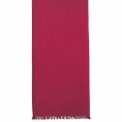 Wine Solid Heavyweight Fringed Cotton Table Runner by DII -Table Linens Shop reds pinks dii table runners camz37591 a0 1000