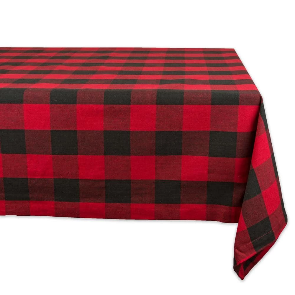 Christmas 60 in. x 104 in. Red Checkered Cotton Tablecloth by DII 3 Christmas 60 in. x 104 in. Red Checkered Cotton Tablecloth by DII