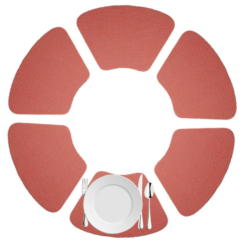 Fishnet 19 in. x 13 in. Brick PVC Covered Jute Wedge Placemat (Set of 6) by Kraftware 4 Fishnet 19 in. x 13 in. Brick PVC Covered Jute Wedge Placemat (Set of 6) by Kraftware - Image 2