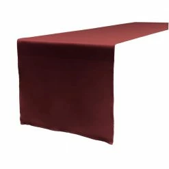 14 in. x 108 in. Burgundy Polyester Poplin Table Runner by LA Linen