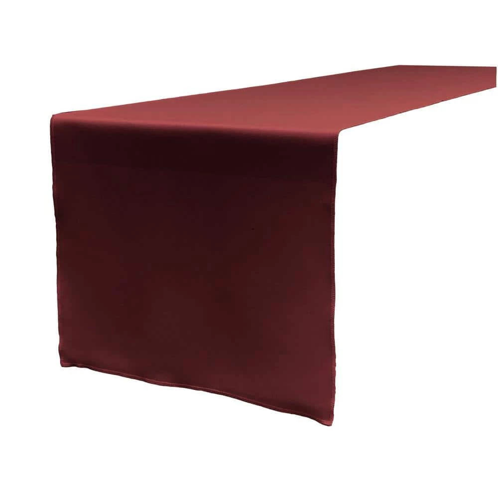 14 in. x 108 in. Burgundy Polyester Poplin Table Runner by LA Linen 3 14 in. x 108 in. Burgundy Polyester Poplin Table Runner by LA Linen