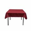58 in. x 58 in. Cranberry Polyester Poplin Square Tablecloth by LA Linen -Table Linens Shop reds pinks la linen tablecloths tcpop58x58 cranberryp28 64 1000
