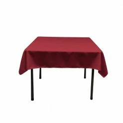 58 in. x 58 in. Cranberry Polyester Poplin Square Tablecloth by LA Linen