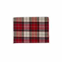 60 in. x 102 in. Red Comfy Plaid 95% Cotton 5% Lure x Tablecloth by Lintex