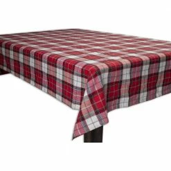 70 in. Round Red Comfy Plaid 95% Cotton 5% Lure x Tablecloth by Lintex -Table Linens Shop reds pinks lintex tablecloths 462313 1f 1000