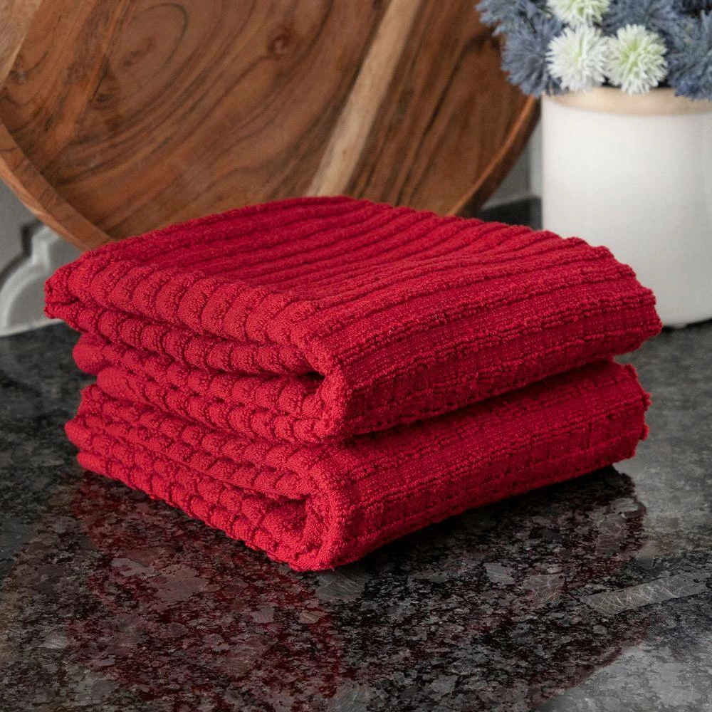 Royale Paprika Solid Cotton Kitchen Towel (Set of 2) by RITZ 7 Royale Paprika Solid Cotton Kitchen Towel (Set of 2) by RITZ - Image 5