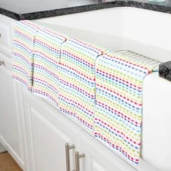 Summer Multicolor Pebble Cotton Terry Bar Mop Kitchen Towel Set of 4 by RITZ -Table Linens Shop reds pinks ritz kitchen towels 90444 1f 1000