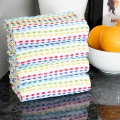 Summer Multicolor Pebble Cotton Terry Bar Mop Kitchen Towel Set of 4 by RITZ -Table Linens Shop reds pinks ritz kitchen towels 90444 44 1000