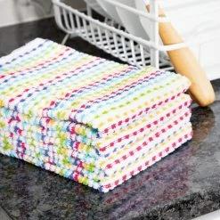 Summer Multicolor Pebble Cotton Terry Bar Mop Kitchen Towel Set of 4 by RITZ -Table Linens Shop reds pinks ritz kitchen towels 90444 4f 1000
