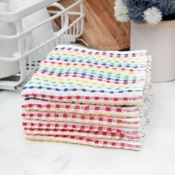 Summer Multicolor Cotton Pebble Bar Mop Dish Cloth Set of 6 by RITZ -Table Linens Shop reds pinks ritz kitchen towels 90451 1f 1000
