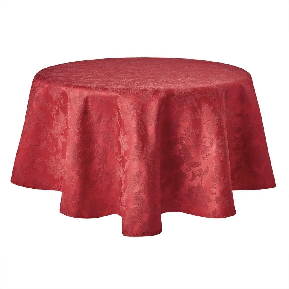 Holiday 70 in. W x 70 in. L Red Damask Cotton Blend Tablecloth by TOWN & COUNTRY LIVING 3 Holiday 70 in. W x 70 in. L Red Damask Cotton Blend Tablecloth by TOWN & COUNTRY LIVING