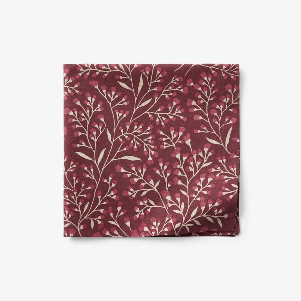 Holiday Floral Vine 20 in. x 20 in. Red Cotton Napkins (Set of 4) by The Company Store 7 Holiday Floral Vine 20 in. x 20 in. Red Cotton Napkins (Set of 4) by The Company Store - Image 5
