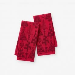 Holiday Deer Red Cotton Kitchen Towel by The Company Store
