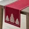 Legends Luxury Holiday Evergreen Trees 16 in. x 90 in. Red Table Runner by The Company Store